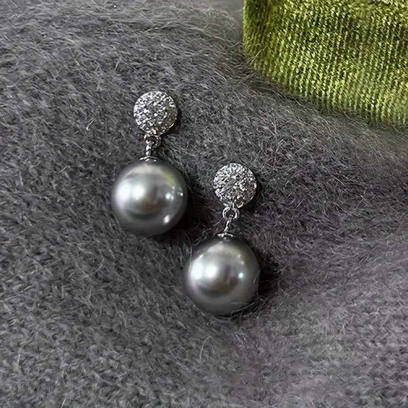 LunaLuxe™ | Elegante schwarze Perlenohrringe mit Strasssteinen