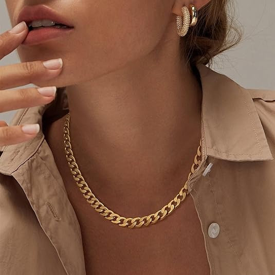 Cavaro™ | Gold-Kettenhalskette im Chunky Cuban Link Stil