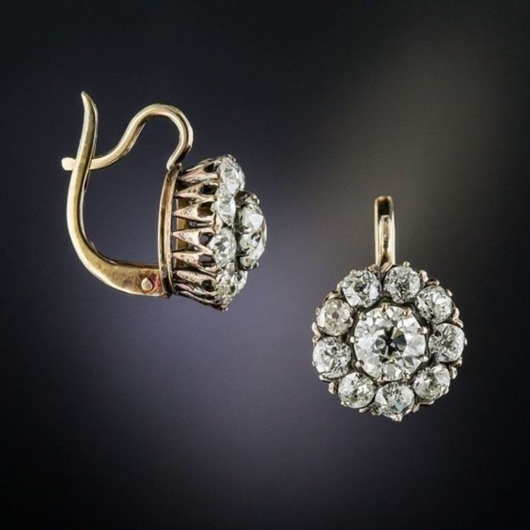 Aurora™ | Vintage-Gold-Ohrhänger mit Edelstein-Einlage
