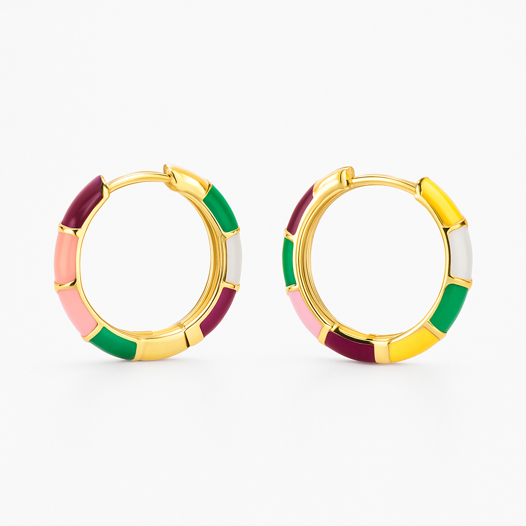 Aurelia™ | Damen Emaille Gold Ohrringe